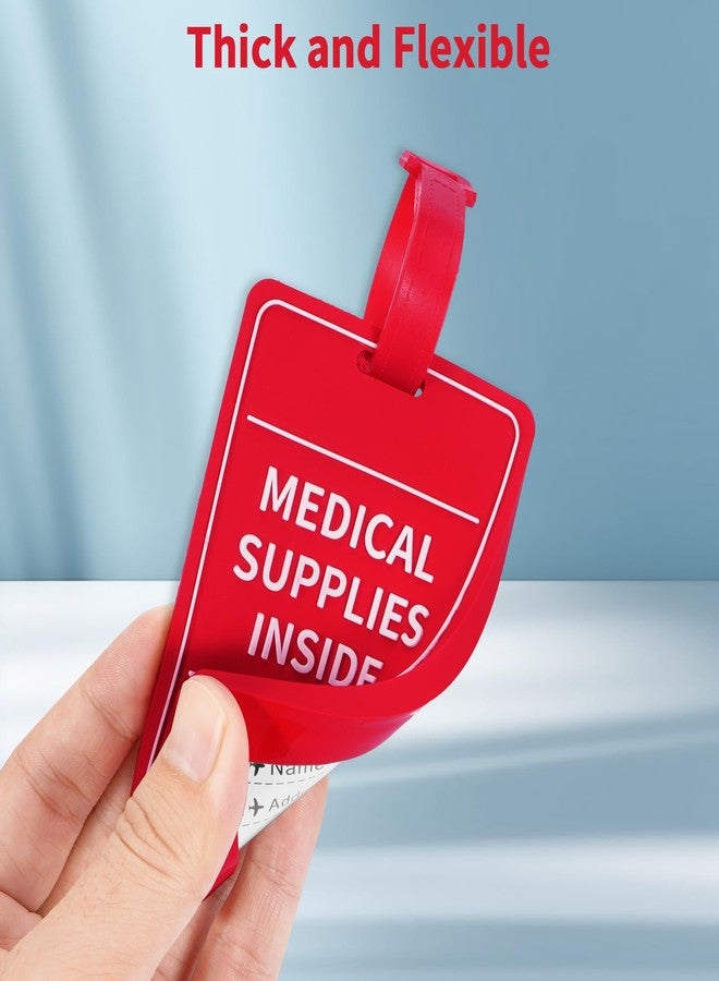 MEDMAX بطاقة تعريف طبية للأمتعة من MEDMAX، عبوة من قطعتين، مزودة ببطاقة تعريف بالاسم، تحمل عبارة "تعامل بحرص مع المستلزمات الطبية الداخلية"، مناسبة لحقائب السفر أو الحقائب التي تحتوي على أجهزة طبية، سهلة التمييز. - Image 3